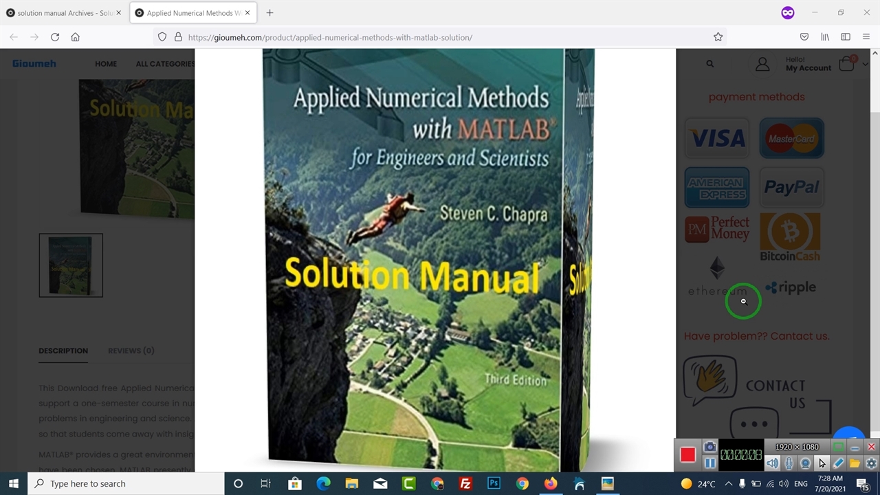 Solution Manual Of Applied Numerical Methods With MATLAB For.