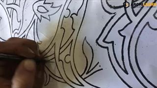 کاشی هفت رنگ چیست و چگونه در 7 مرحله ساخته میشود/انتقال طرح با سوزن کاری و گرده کردن/قسمت سوم