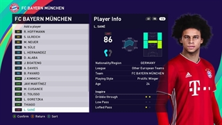 چهره و قدرت و مشخصات بازیکنان بایرن مونیخ در PES 2021