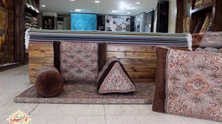 پشتی سنتی خان سالار گردویی، ترکیب مخمل گردویی با ترمه !!