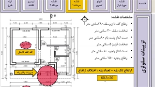 مراحل ترسیم مقطع ب اتاق سرایداری