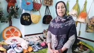 کار آفرین ناهید موذن شهر تربت حیدریه.صنایع دستی =نمد مالی مدرن