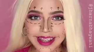 چالش تیک تاک میکاپ و تغییر Barbie Girl Challenge Tiktok