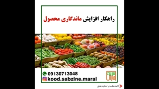 راهکار افزایش ماندگاری محصول_مشاوره ی واتساپ 09130713048_سبزینه مارال یزد