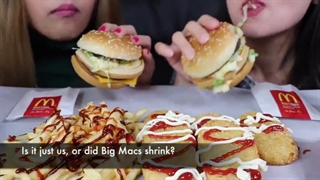 چالش غذاخوری خوردن برگر و سیب زمینی