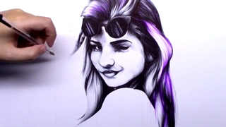 ✅ آموزش نقاشی پرتره چشمک دختر با مدادرنگی