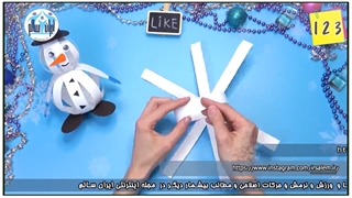 آموزش ساخت آدم برفی کاغذی برای کریسمس