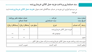 پودمان 1 خرید و فروش - 13 - سند هزینه حمل در سیستم ادواری
