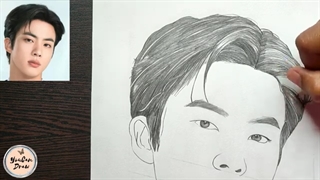 How to draw BTS Jin - Step by Step Drawing Tutorial 