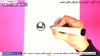 آموزش نقاشی به کودکان -نقاشی استیکر خرس قطبی