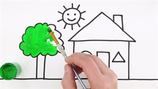 Drawing house from shapes - PYL1 - آموزشگاه زبان شایان